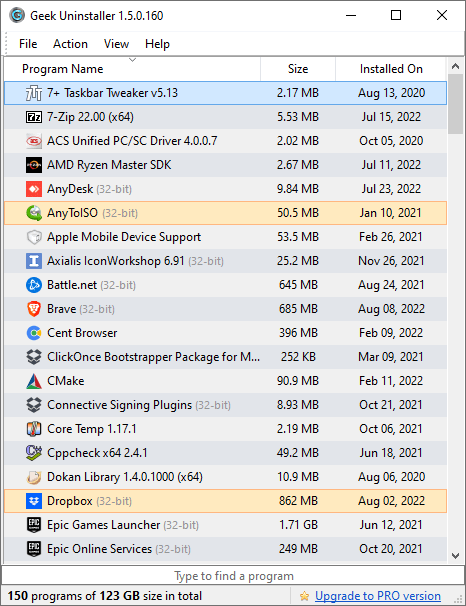 Geek Uninstaller 界面预览
